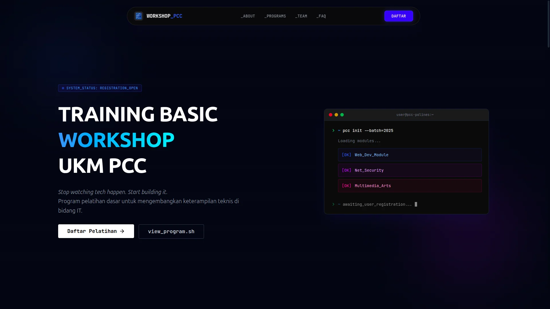 WORKSHOP PCC
